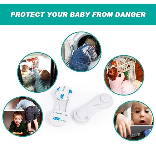 Miniatura 6 de Adoric Life - Cerraduras de seguridad para niños paquete de 4 cerraduras de gabinete de seguridad para bebés sistema de cocina de gabinete a prueba