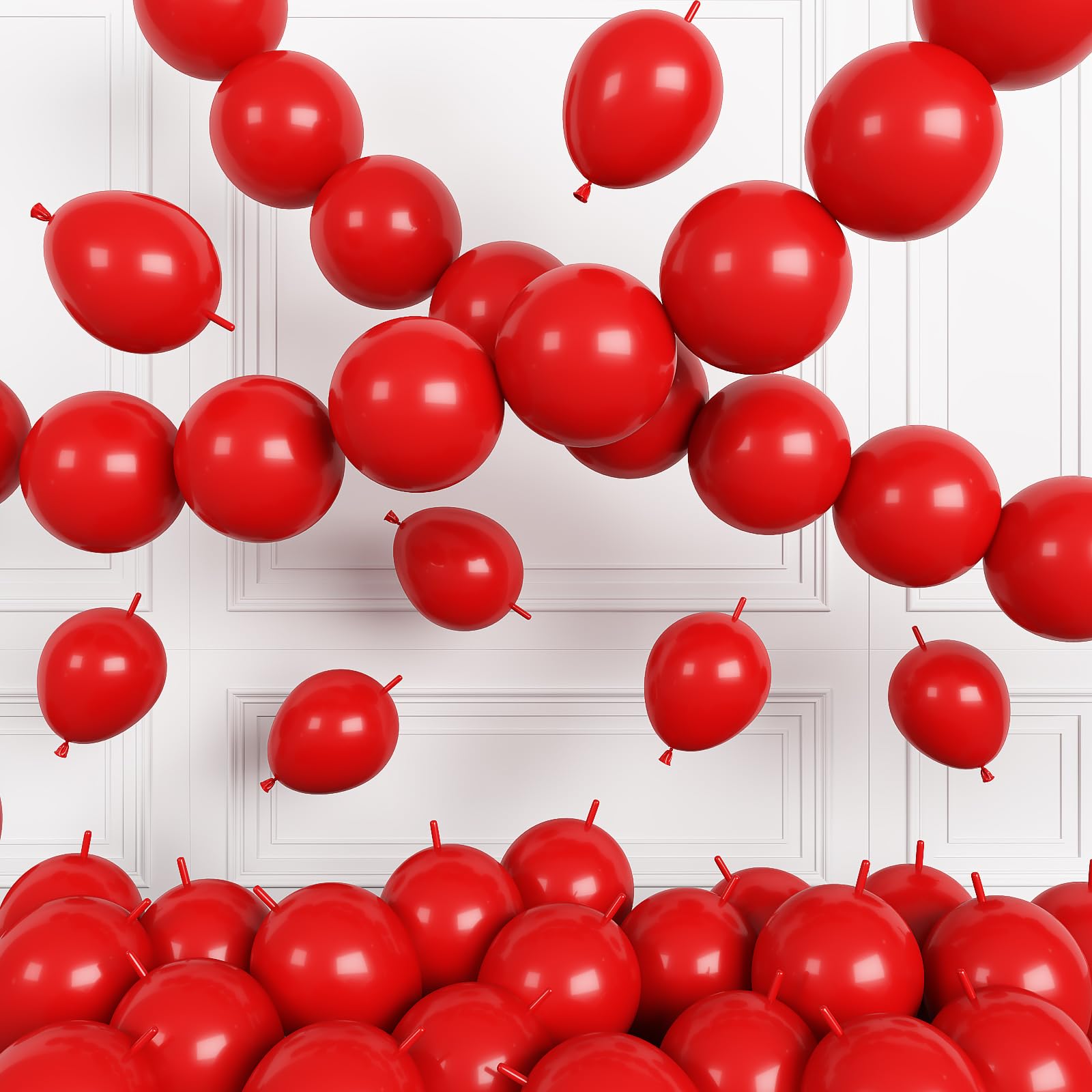Red Link Balloons,120Pcs 6Inch Red Linking Balloons