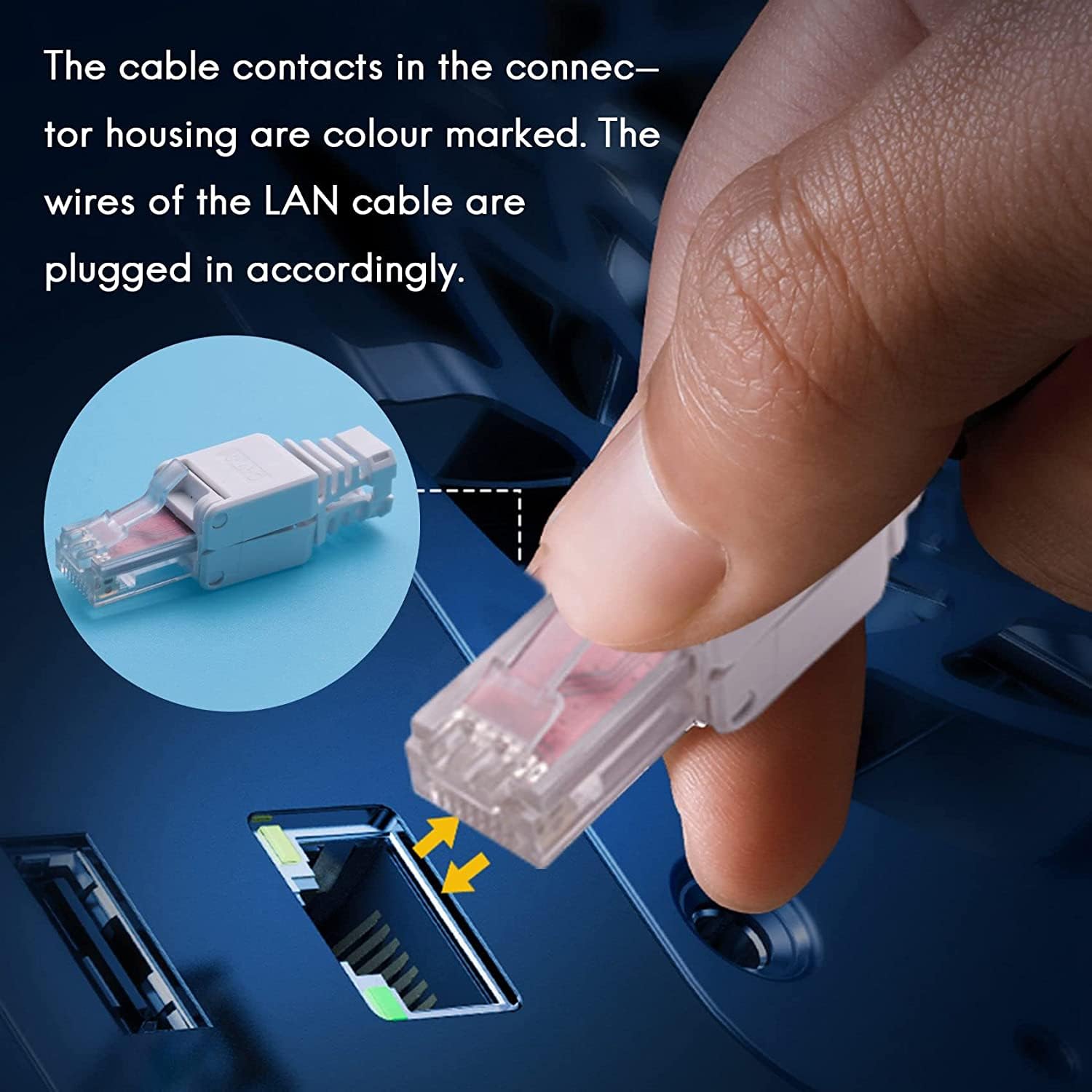 1 connettore RJ45 for UTP CAT6A/CAT6/CAT5E, non è richiesta alcuna crimpatrice Internet RJ 45(LT19A)