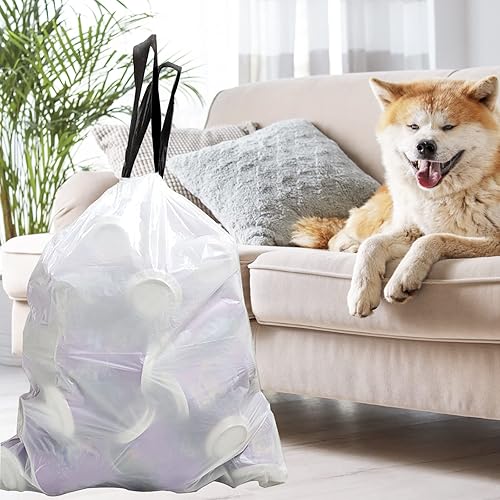 Miniatura 4 de Bolsa de basura con cordón de 2 a 2.6 galones, bolsas de basura pequeñas, 72 unidades