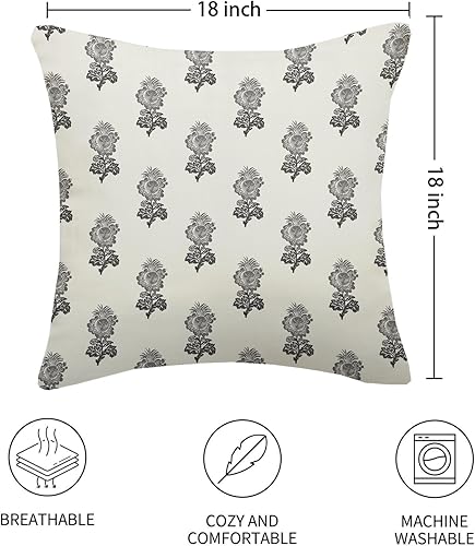 Miniatura 10 de AELUTYSH Juego de 2 fundas de almohada florales azul marino de 12 x 20 pulgadas, con diseño de acuarela, pájaro, flores, pájaros, para exteriores,