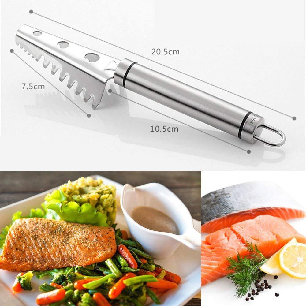 Ecailleur de Poisson Professionnel, 2 Pcs Couteaux à Poisson Multifonctionnel 5 en 1, Couteau à