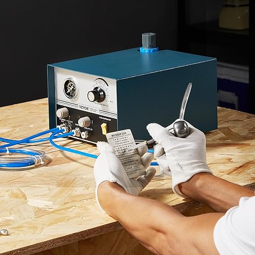 Miniatura 8 de VEVOR Máquina neumática grabadora de joyas 110V 60Hz Máquinas neumáticas de grabado a mano 400-8000 RPM Graver neumática de doble cabeza micro