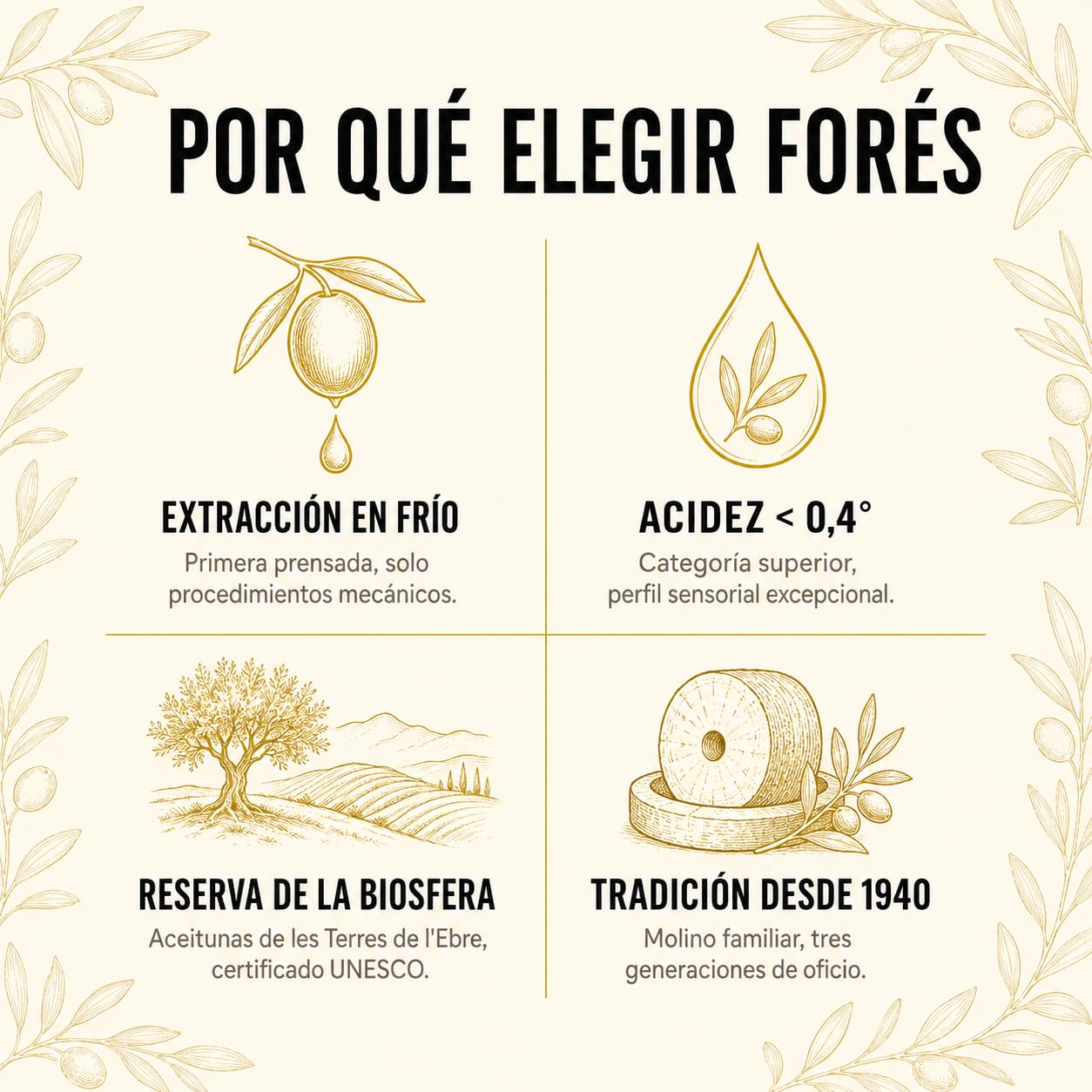 FORÉS | Aceite de Oliva Virgen Extra 5L | AOVE Gourmet Garrafa PET | Extracción en Frío | Sabor Frutado Verde con Amargor y Picante | Reserva de la Biosfera UNESCO Terres de l’Ebre