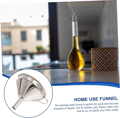 Miniatura 7 de DOITOOL 1 Unidades de embudo de acero inoxidable Colador de metal Mini embudos de metal embudo de aceite embudo de cocina embudo de vino de acero