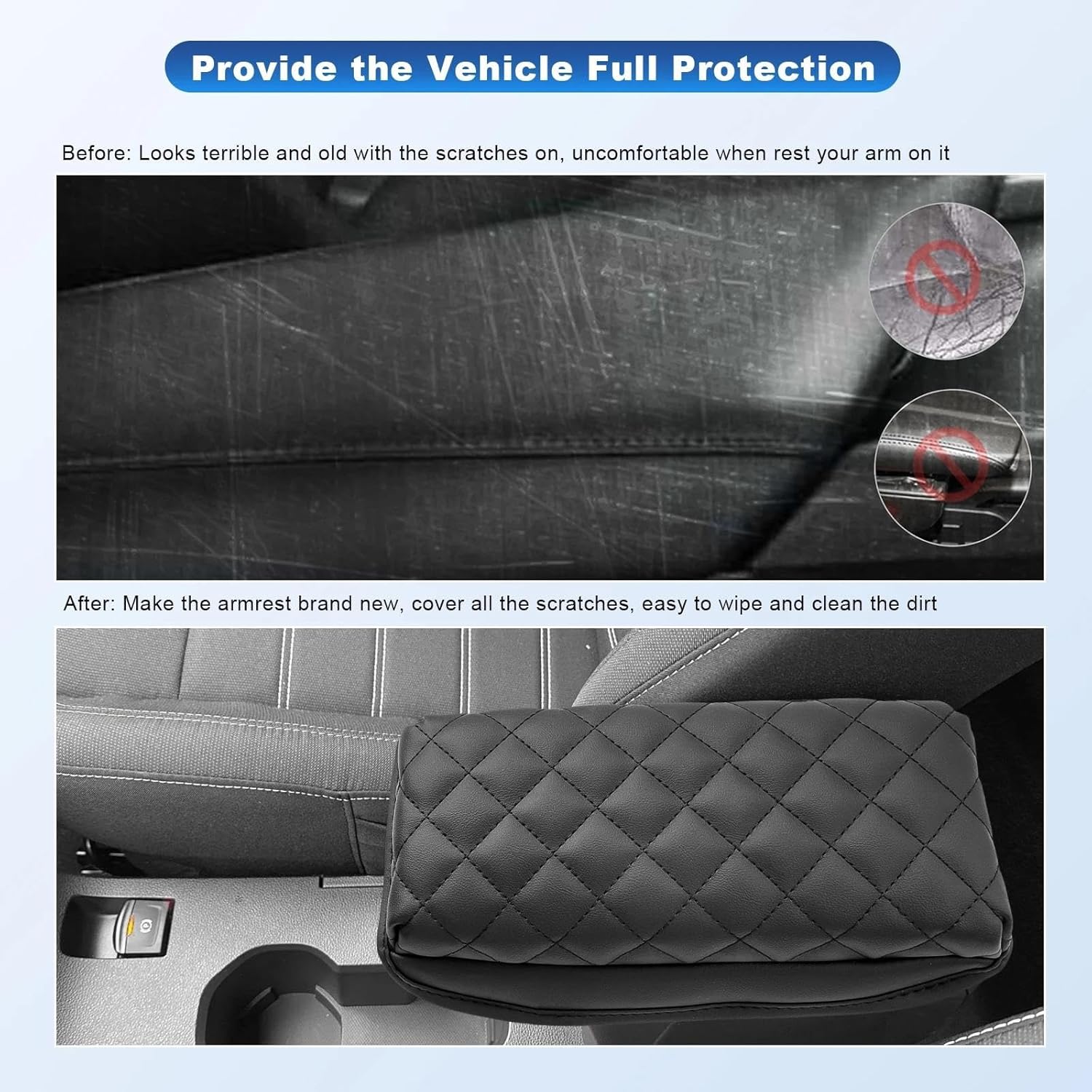 Armrest Box Protection Cover Compatible with Dacia for Sandero 3 2021 2022 2023 2024(Style 2)