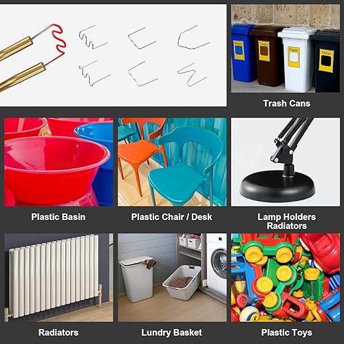 Miniatura 7 de 1200 grapas calientes de soldadura de plástico, kit de soldadura de plástico para reparación de máquina de automóvil, salpicaderos, soportes de