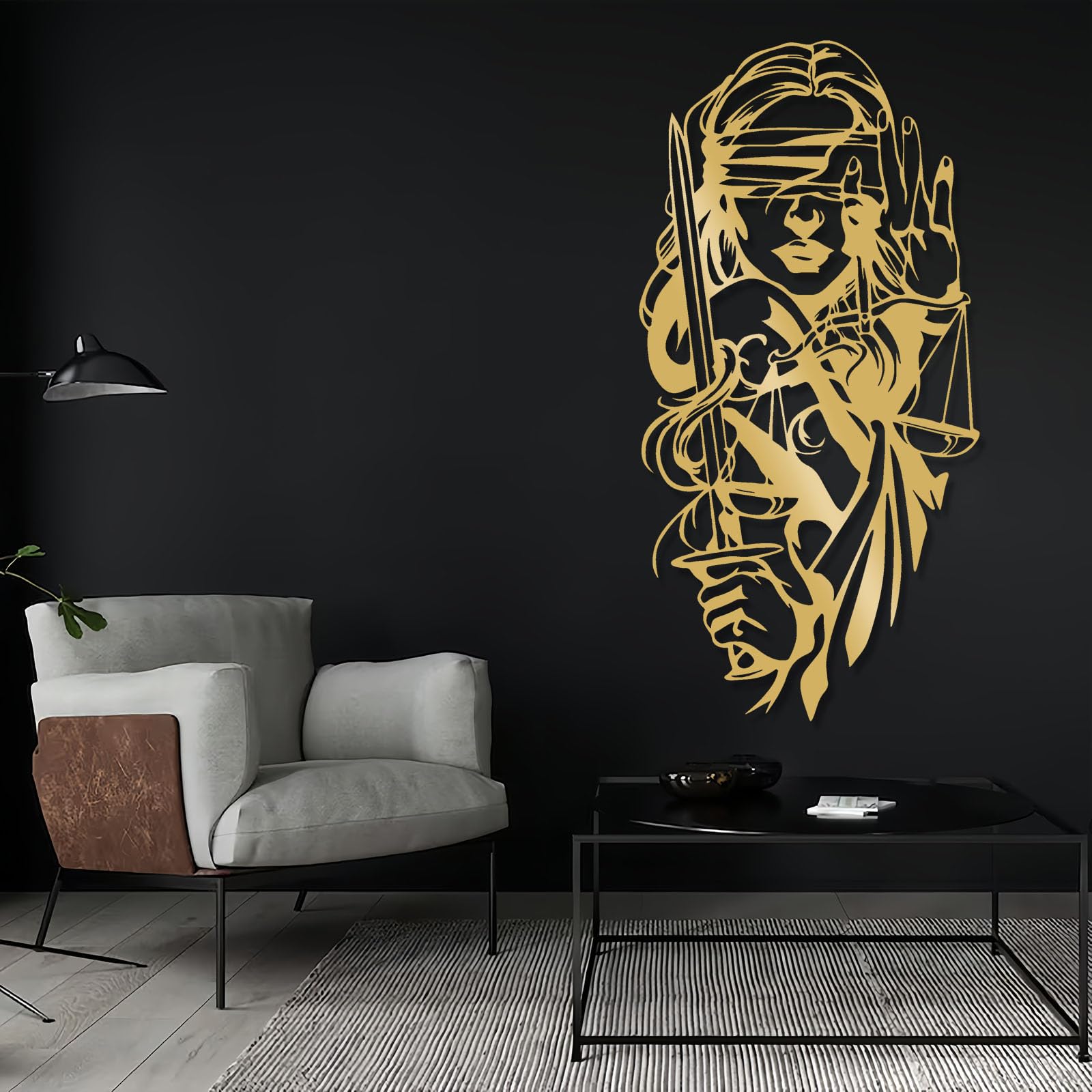 Decoración de pared abstracta contemporánea de metal, Arte de la Dama de la Justicia, Decoración, Adornos para bufetes de abogados Themis Justitia, Balanza de la Justicia, Regalo para despacho de