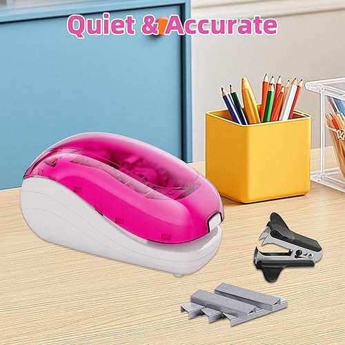 Vista 25 de Grapadora eléctrica, incluye 2000 grapas y 1 removedor de grapas, adecuada para el tamaño de la palma y alta comodidad, capacidad de 25 hojas, Negro