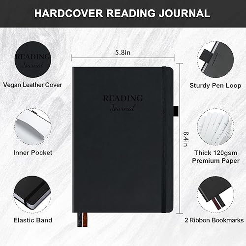 Miniatura 37 de Reading Journal with 104 Book Reviews, Book Journal for Books Lovers & Readers - Review and Track Your Reading Progress, Reading Log Notebook Gift