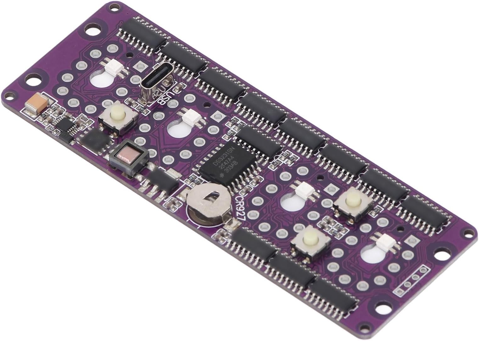 EMUKOEP Nixie Tube Clock Board, Accurate Time Keeping with Easy Adjustment for 12/24 Hour Module and Multiple Colours with Backlight