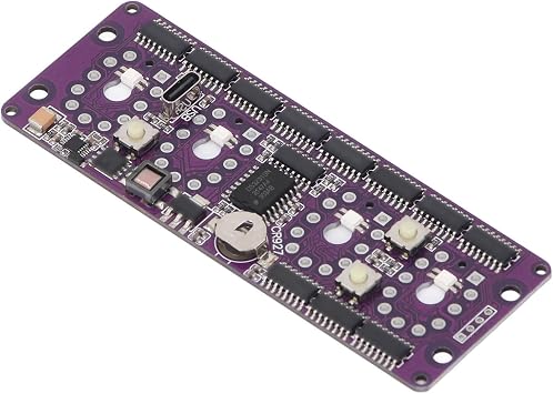 Nixie Tube Clock Circuit Board, 12 24 Hour Accurate Timekeeping Easy Setting Module with Multi Backlit Colors, for DIY Nixie Tube Clock