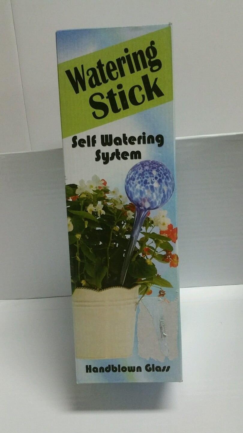 Watering stick handblown glass self watering system. Color
