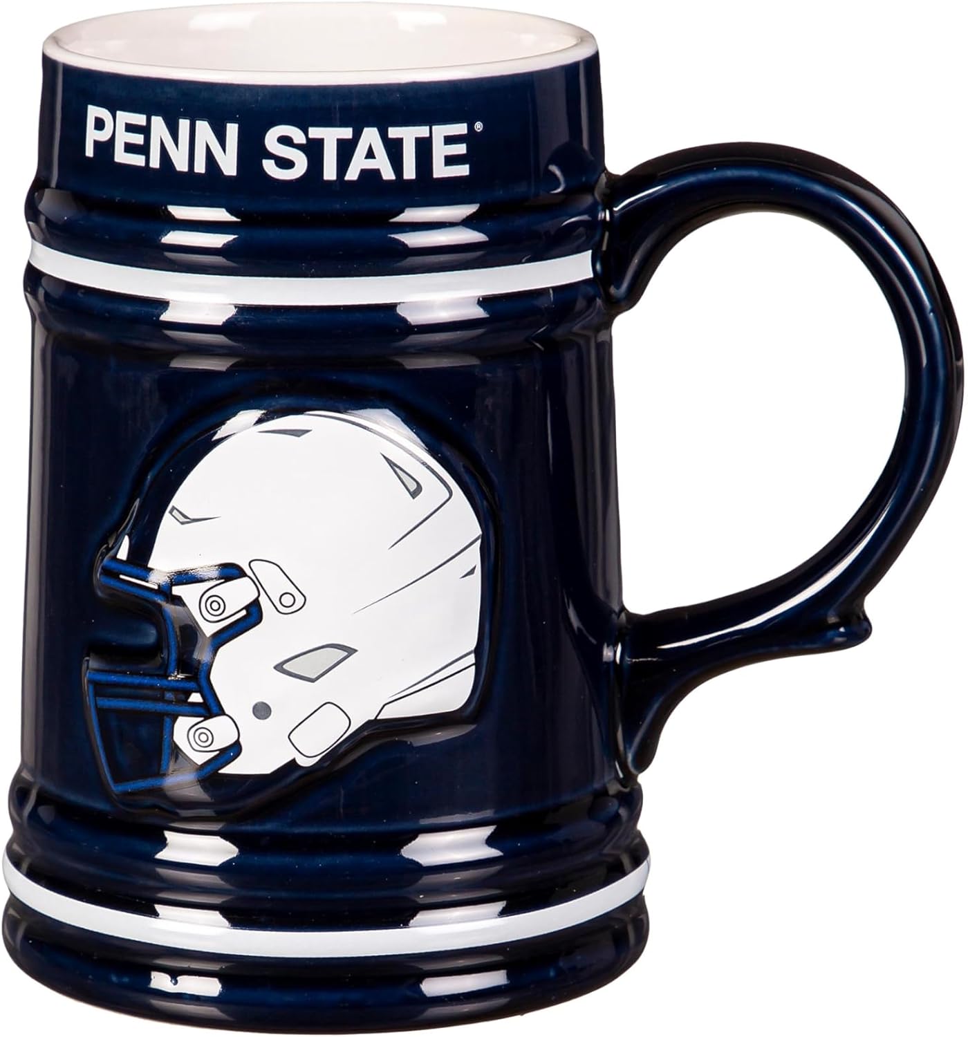 NCAA Penn State Ceramic Stein Cup with Handle, 24 oz. Beer Stein Mug, Drinking Cups For Bar, Alcohol, Beverages, Coffee, Teas, Gift for College Sports Fans