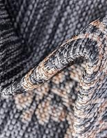Vista 7 de Unique Loom Outdoor Traditional Collection - Alfombra de área, estilo antiguo (2' 7" x 10' Corredor, Gris carbón/Natural)