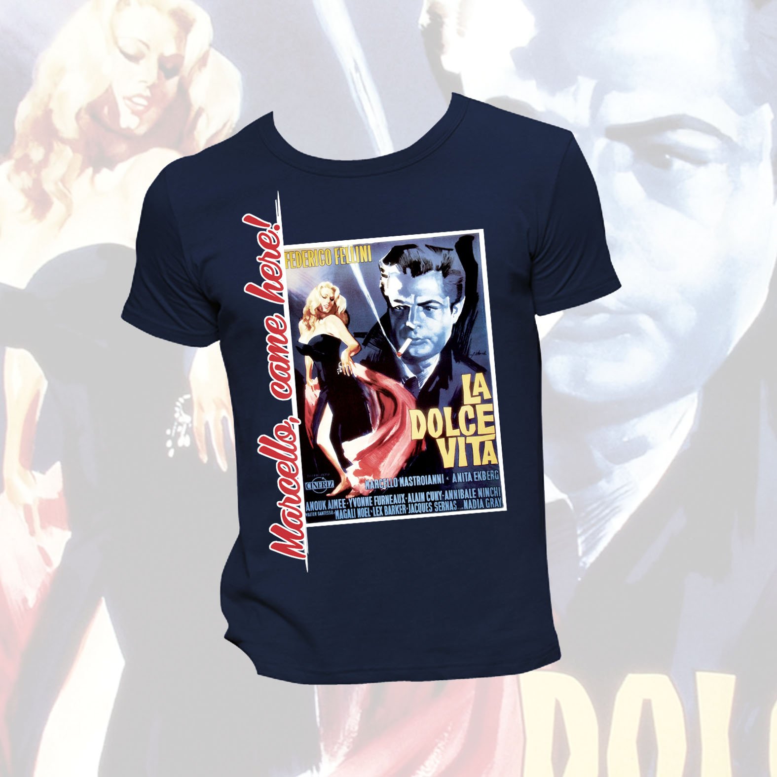 Poster La Dolce Vita 70x100cm et vêtement pour créer une ambiance italienne