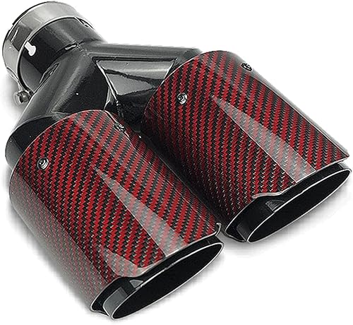 Miniatura 6 de Vechkom Punta de escape doble de 2.5 pulgadas de entrada a salida doble de 3.5 pulgadas, punta trasera de carbono para automóvil de 9.8 pulgadas de