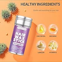 Vista 2 de Cepillo de cera para el cabello y cerdas de jabalí para domesticar, encrespamiento, elegantes colas de caballo, moños, accesorios de peinado