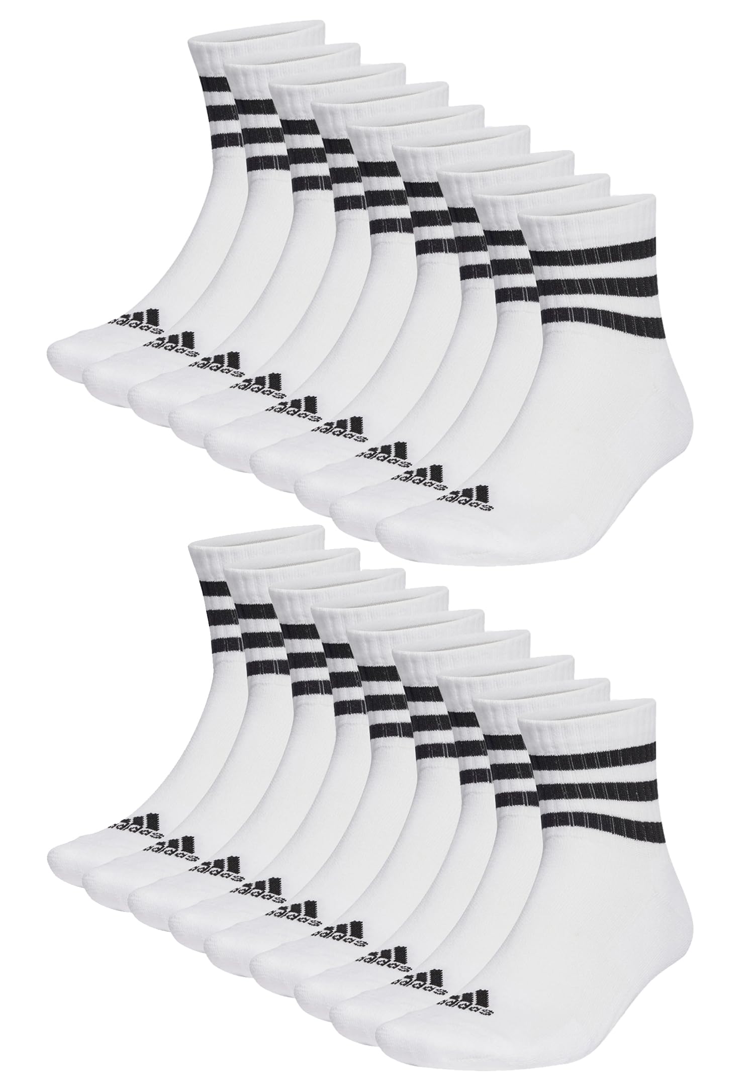 adidas 18 Paar C Sportswear MID 18p Mid Cut Socken Unisex Sportsocken, Farbe:White, Socken & Strümpfe:40-42