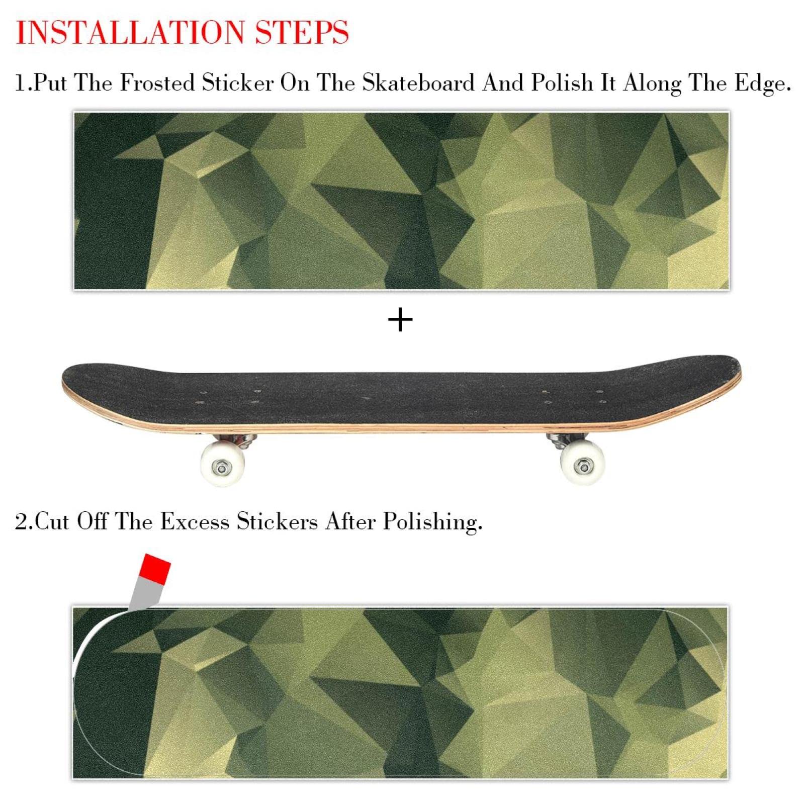 Amazon.com: Polygonal Camouflage Pattern Green Emery Anti-Slip Sandpaper 2  Sheet Grip Tape Sticker Skateboard Griptape for Longboard Deck : Sports &  Outdoors