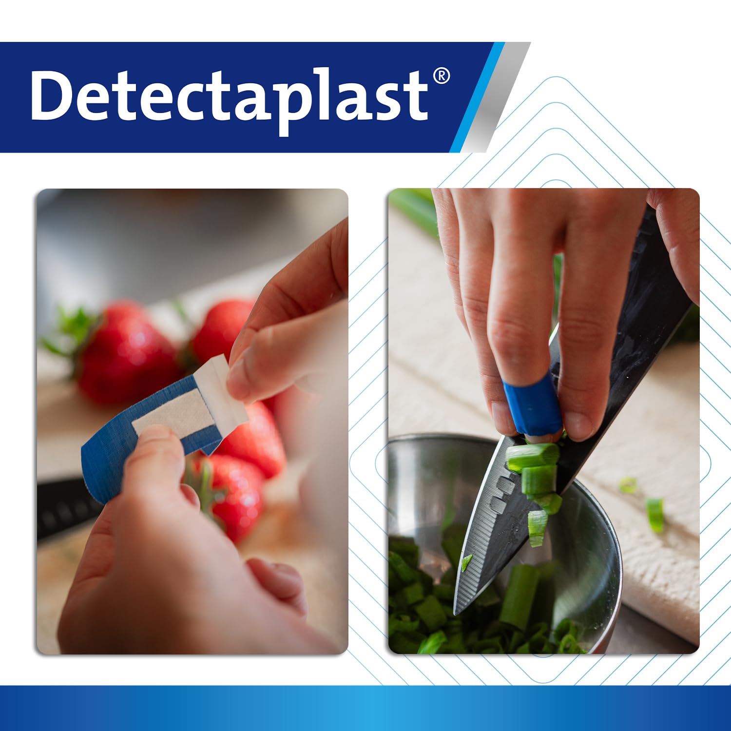 Detectaplast Juego de Recambio para Dispensador de Tiritas, 180 Tiritas Azules Elásticas para la Restauración, Kit de 5 x 36 Apósitos Detectables