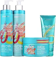 Kit Amend - Cachos Ondulados e Abertos (4 Produtos): Define, Nutre, Hidrata e Fortalece enquanto Limpa, Desembaraça e Controla o Frizz