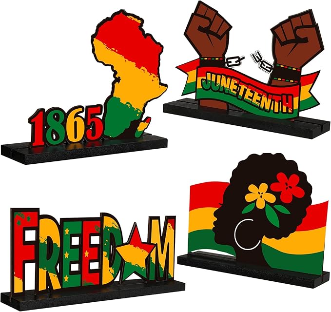 Chunful 4 Pieces Wooden Centerpieces for Table