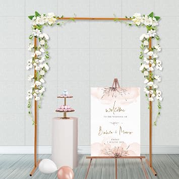 Gdrasuya10 W4.9xH6.6 FT Garden Metal Arch Square Arch Backdrop Frame Wedding Ceremony Decoration