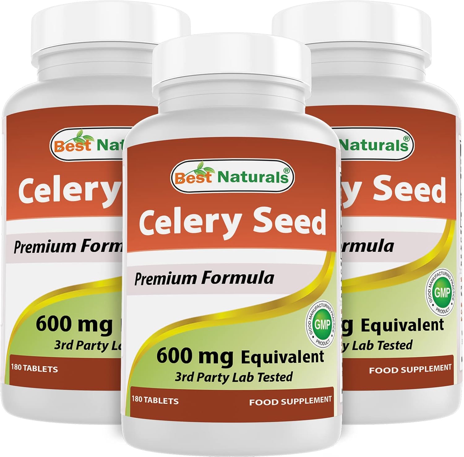 Best Naturals Celery Seed 600 Mg 180 Tablet (180 Count (Pack of 3