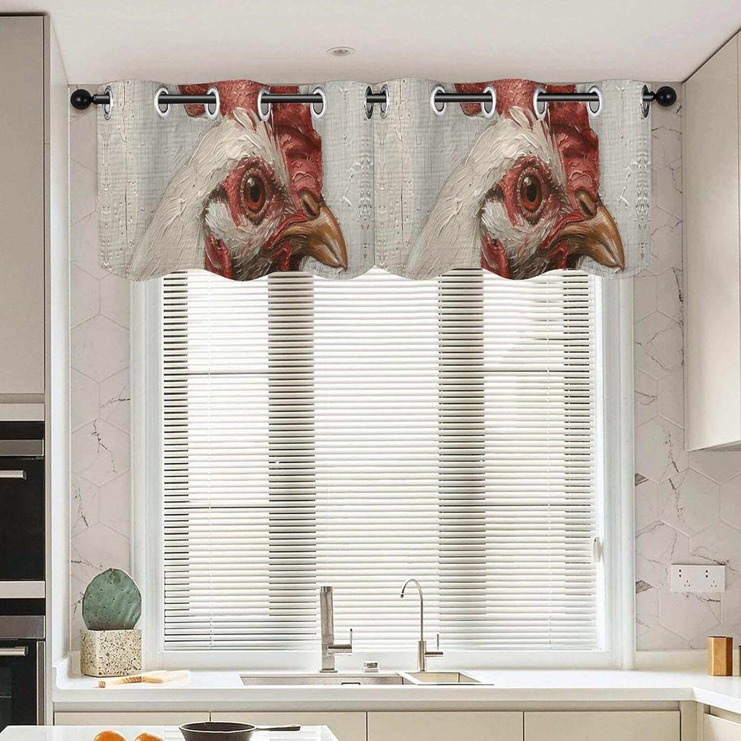 Head and Neck Valance for Windows, 2 Pack Kitchen Curtains Modern Home Decor, Soft Blackout Window Curtains for Living Room & Bedroom, 18 X 52 Inch