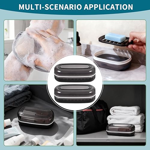 Miniatura 2 de Estuche de viaje para champú, compatible con la barra de champú Kitsch, elegante caja de jabón de gran tamaño con una capa de drenaje integrada.