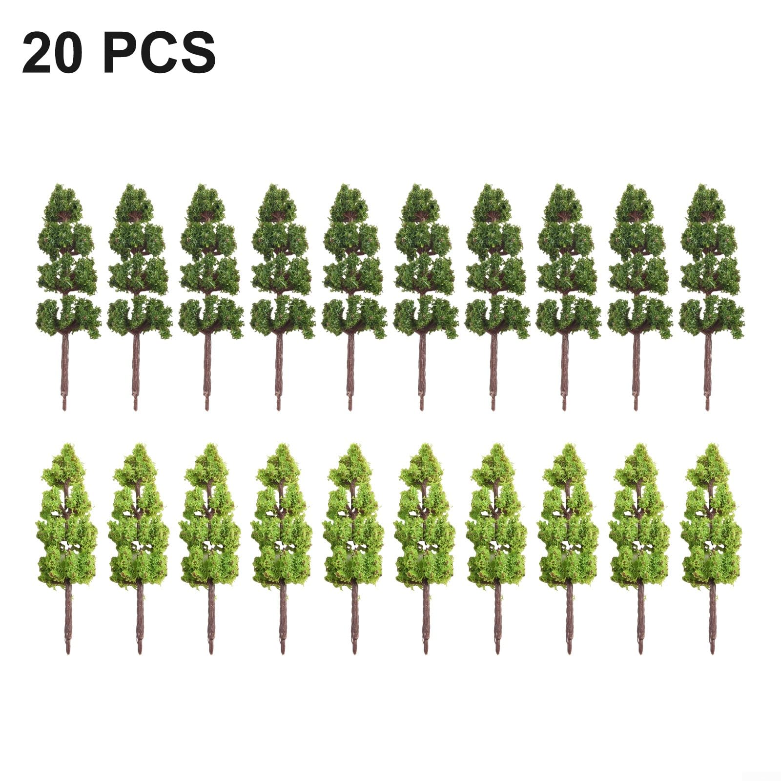 Lot de 20 arbres miniatures mixtes, à l'échelle 1:200, arbre diorama, arbres miniatures pour bricolage ferroviaire, paysage