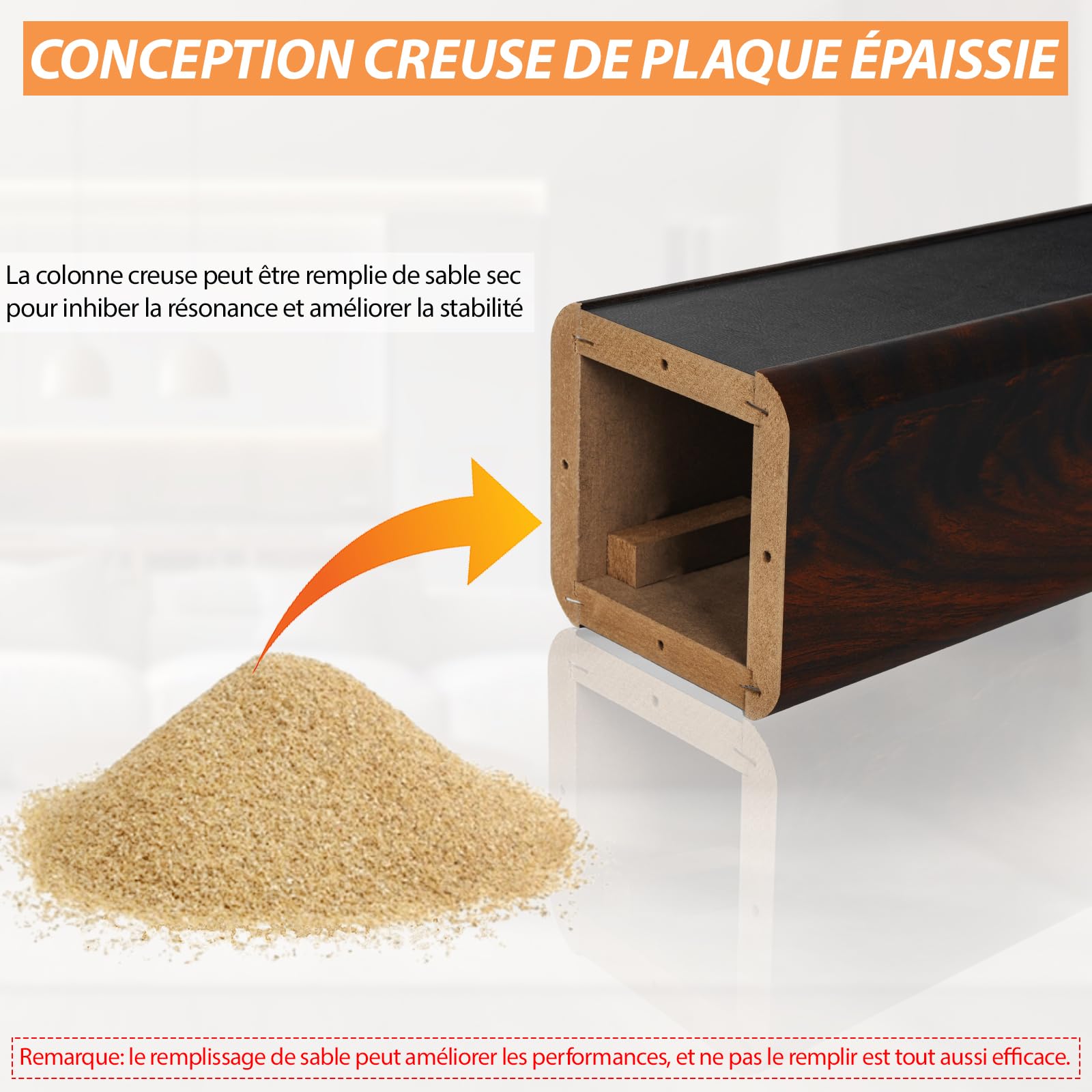 Lot de 2 Supports de Haut-Parleurs Universels en Bois 40CM, Jusqu'à 50KG, Supports d'Enceintes sur Pied pour Home Cinéma, Supports pour Enceintes, Conception Remplie de Sable (40CM)