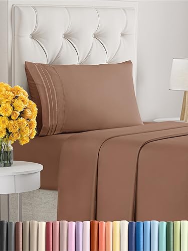 Vista 1482 de Juego de sábanas de 4 piezas tamaño king, extrasuaves, transpirables y refrescantes con esquinas profundas, sábanas de fácil ajuste y sin arrugas