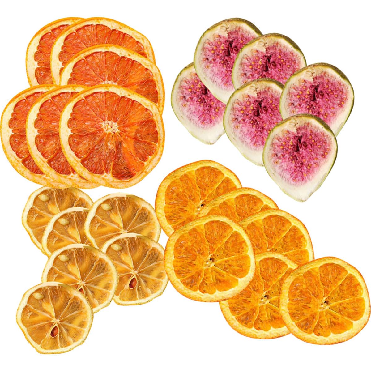 Tranches de Fruits Secs 200 G Assorties pour Décoration de Gâteaux et Bricolage DIY Tranches de Citron Séchées pour Décorations Thématiques Nature