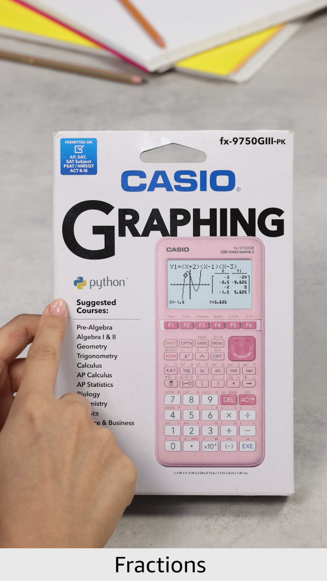 Cute School Supplies Casio Fx-9750GIII Pink Graphing Calculator Fx