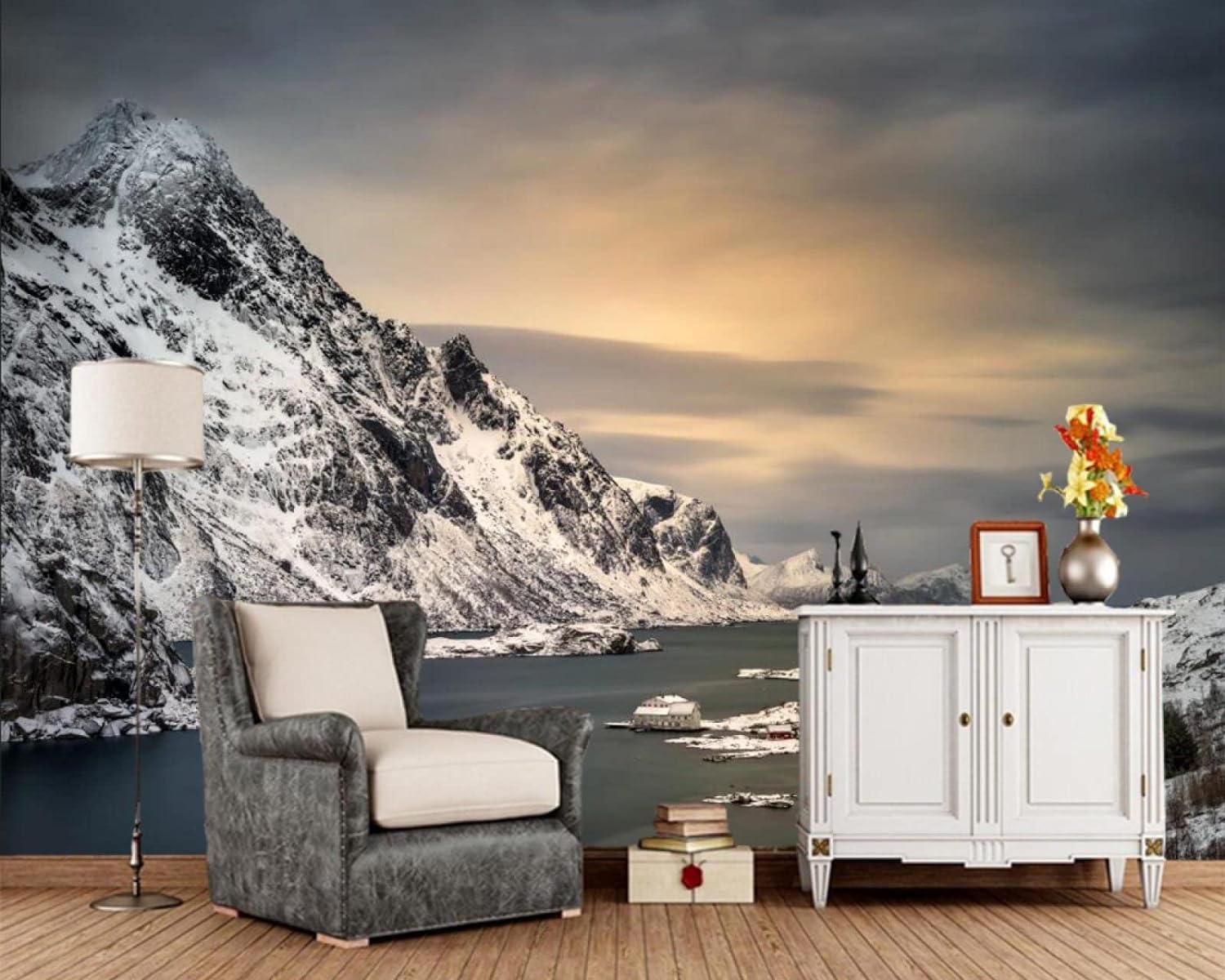 Mural Wall Print Paysage Alpin : Évadez-vous depuis votre Chambre avec ce Décor 3D