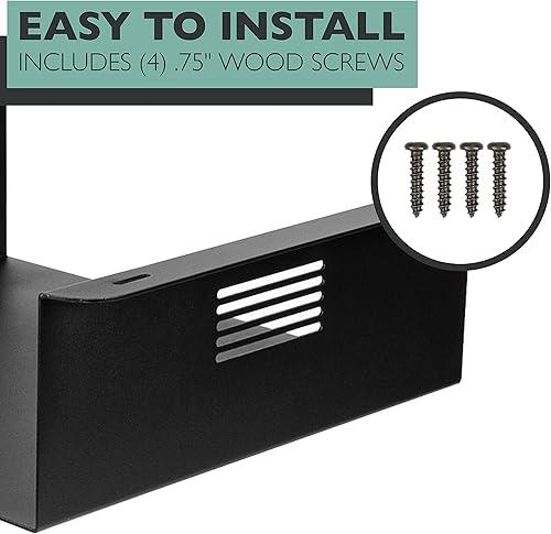 Miniatura 4 de Ilyapa Estante para CPU debajo del escritorio, soporte negro para PC debajo del escritorio, soporte de acero para computadora debajo del escritorio,