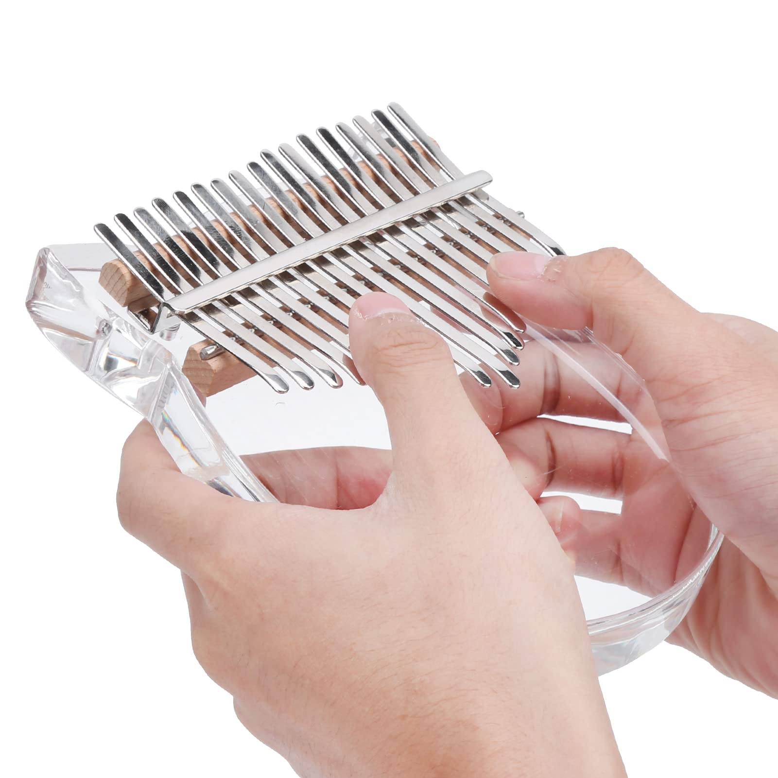KALIMBA PORTÁTIL DE ACRÍLICO TRANSPARENTE DE 17 TECLAS PARA PRINCIPIANTES Y NIÑOS