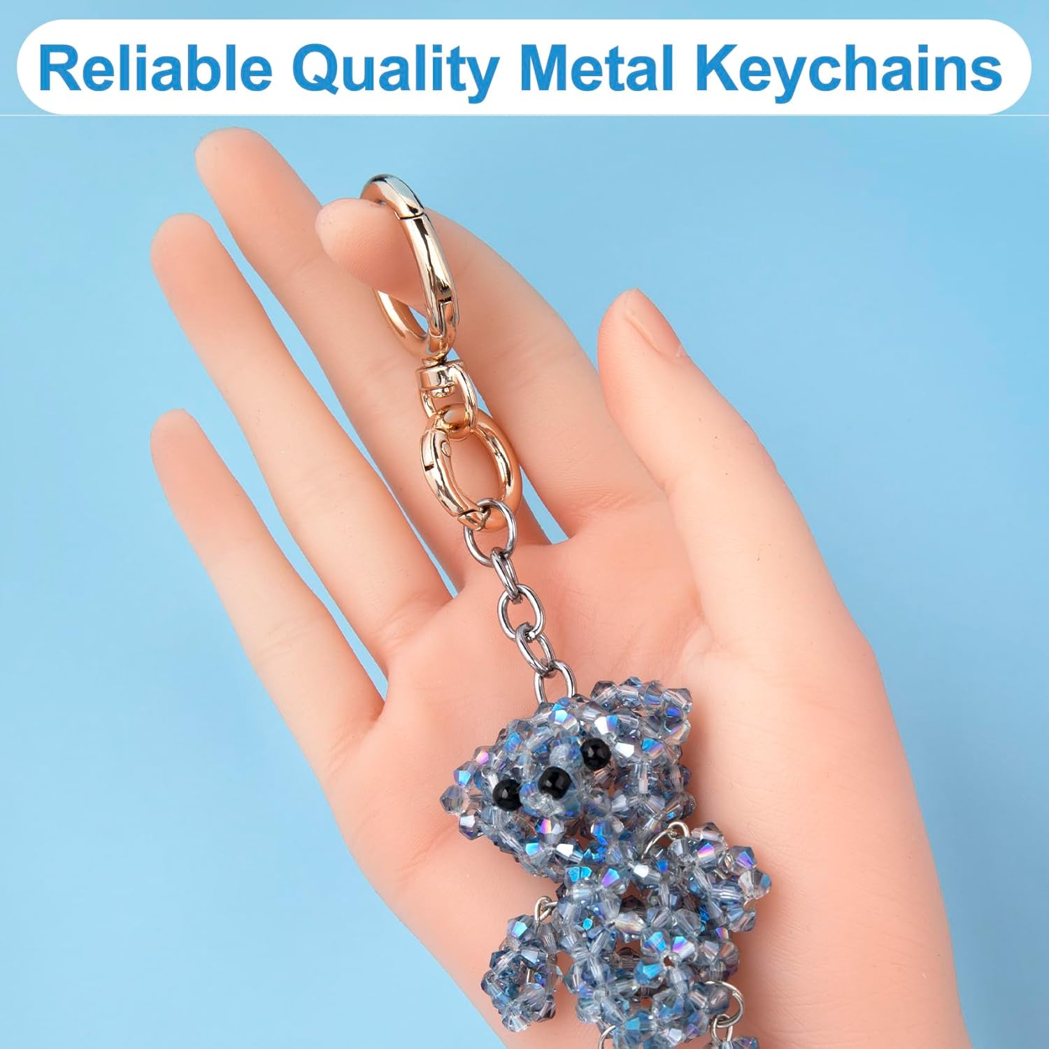 OIIKI 2 Sets Swivel Clasp Clips, Metal Swivel Snap Hook, Double Opening Key Chain Clip with Key Ring for DIY Crafts, Jewelry Clasps, Lanyard Making - Gold - Image 4