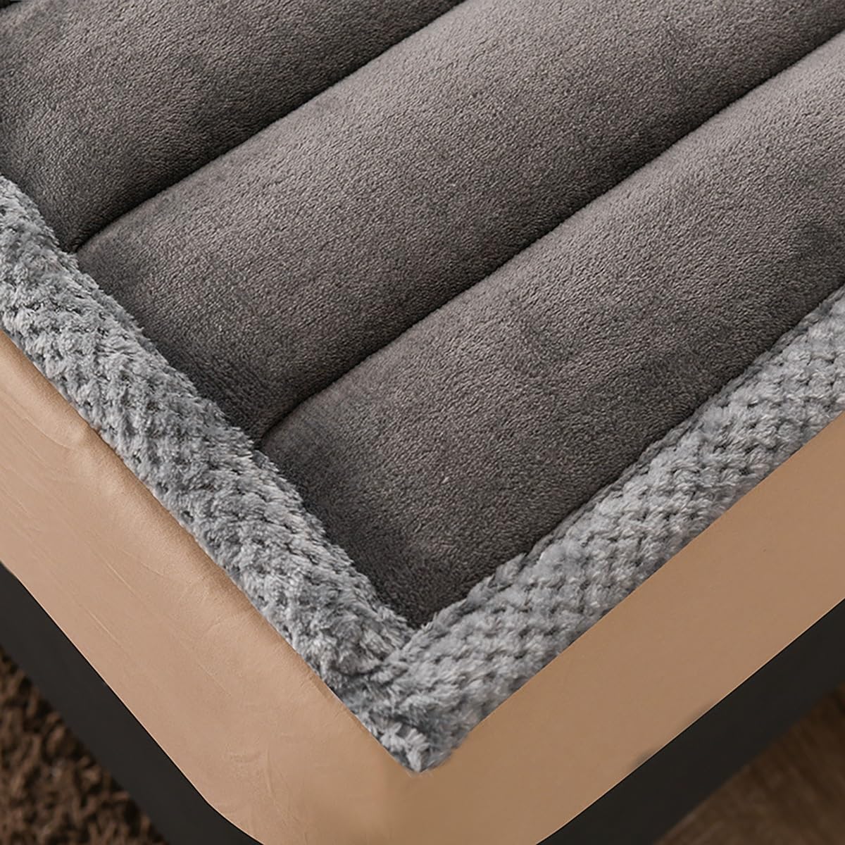 OBONG Class A Mattress Topper King Milk Velvet Soft Warmth Extra Thick Mattress Pad Queen Full Size Pillow Top Breathable Folding Sleeping Mat (Color : Blue, Size : King-180 * 200cm)