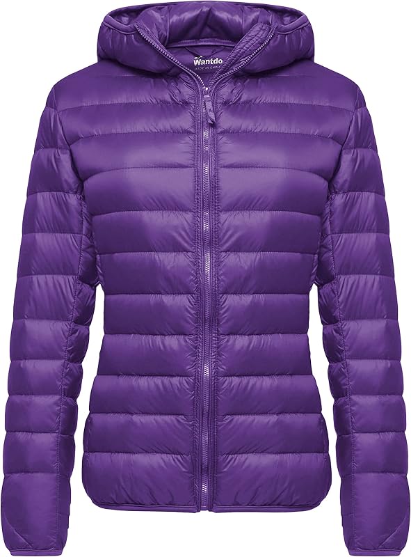 Wantdo campera acolchada ligera y plegable con capucha para mujer