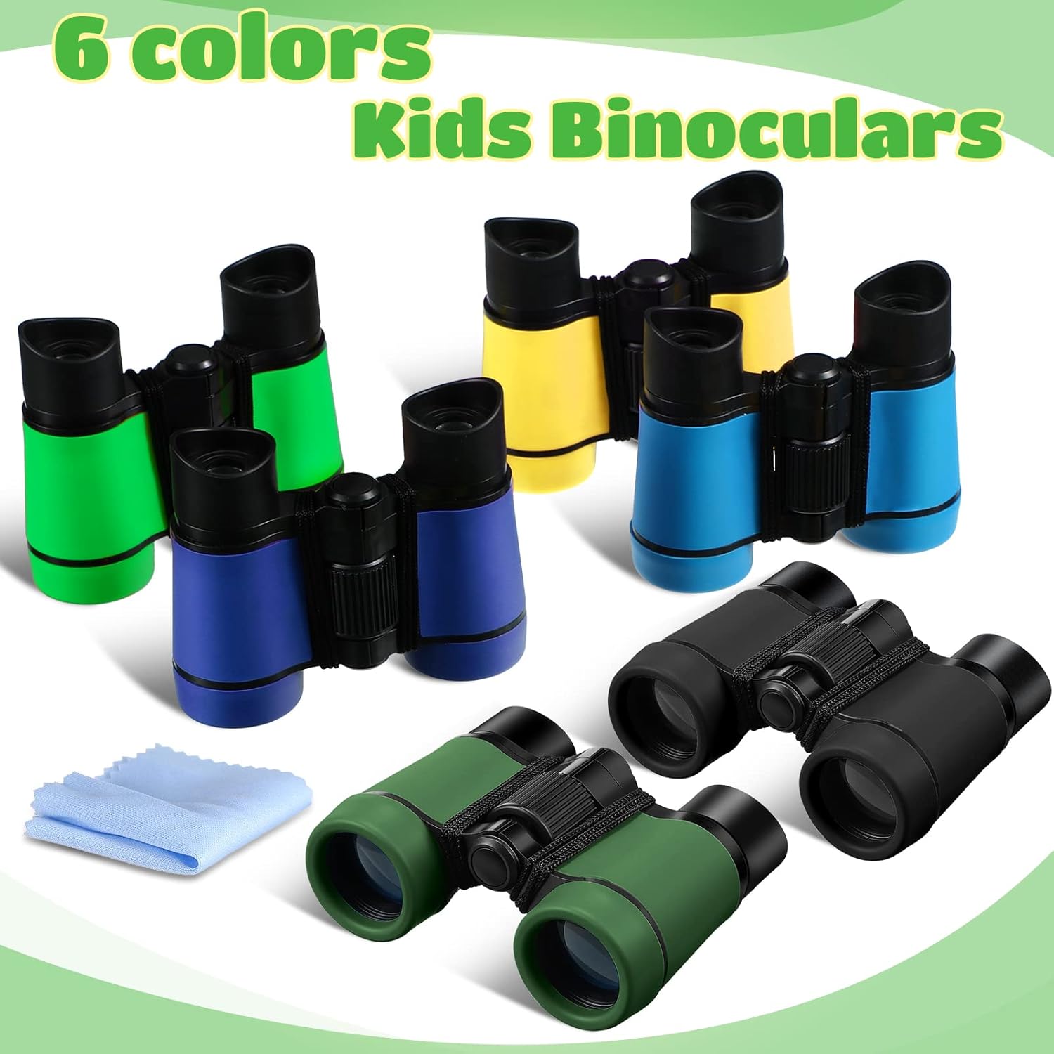 6 Pack Binoculars for Kids for Age 3-12 Years Boys Girls Kids Binoculars Shock Proof Toy Outdoor Gift Hunting Folding Small Telescope for Bird Watching Educational Learning Exploration(Fresh Colors)