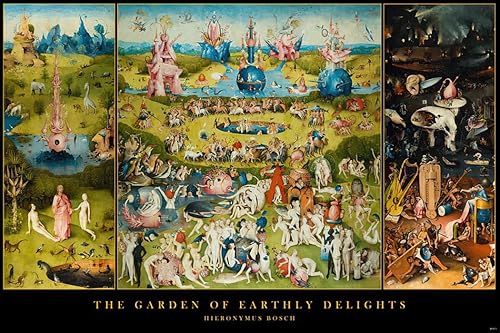 Hieronymus Bosch - Póster artístico de Garden Of Earthly Delights (tamaño 36 x 24 pulgadas)