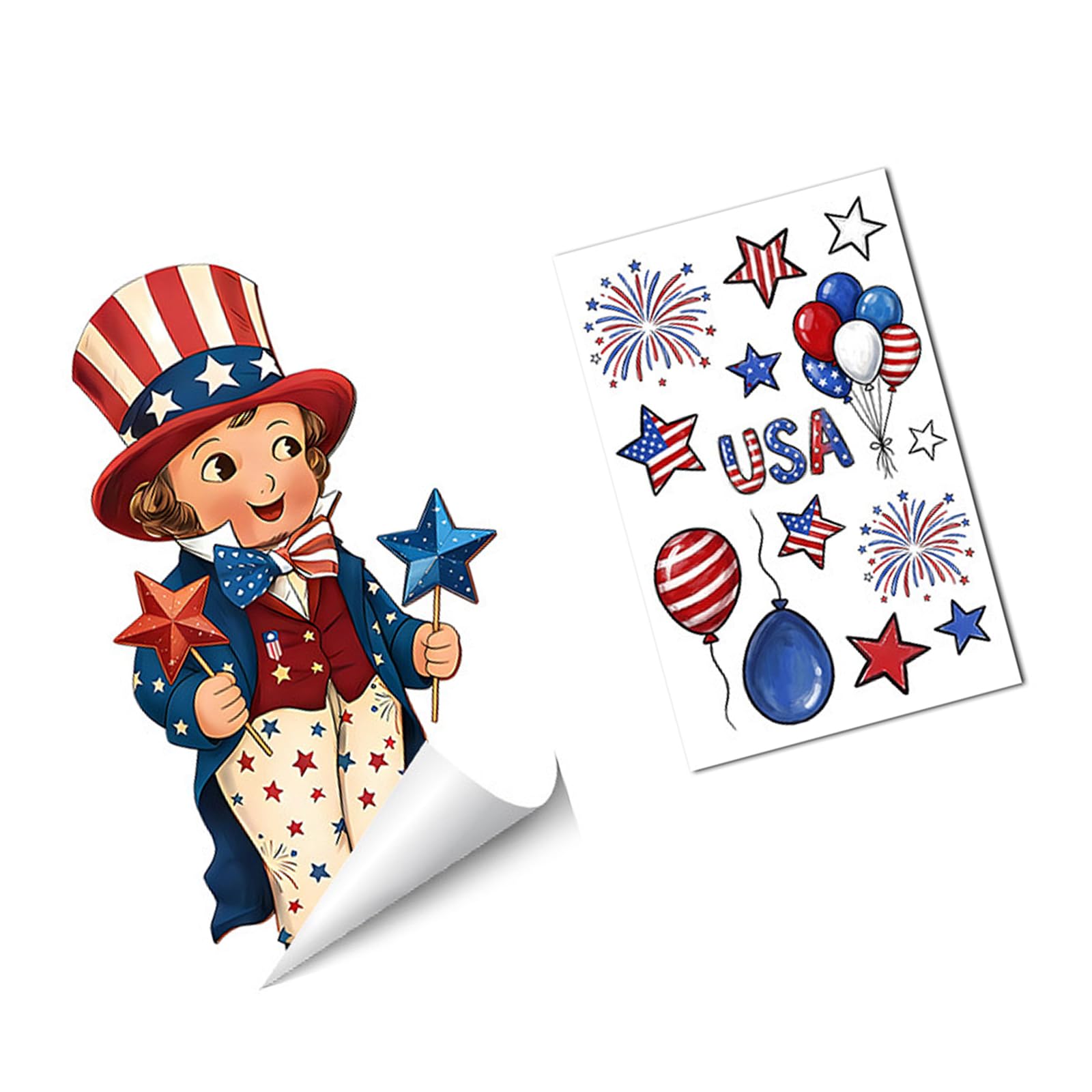 NMFLAB Patriotic Window Sticker PVC Electrostatic Clings for Window Glass Door Decoration Independence Day Celebration Independence Day Clings
