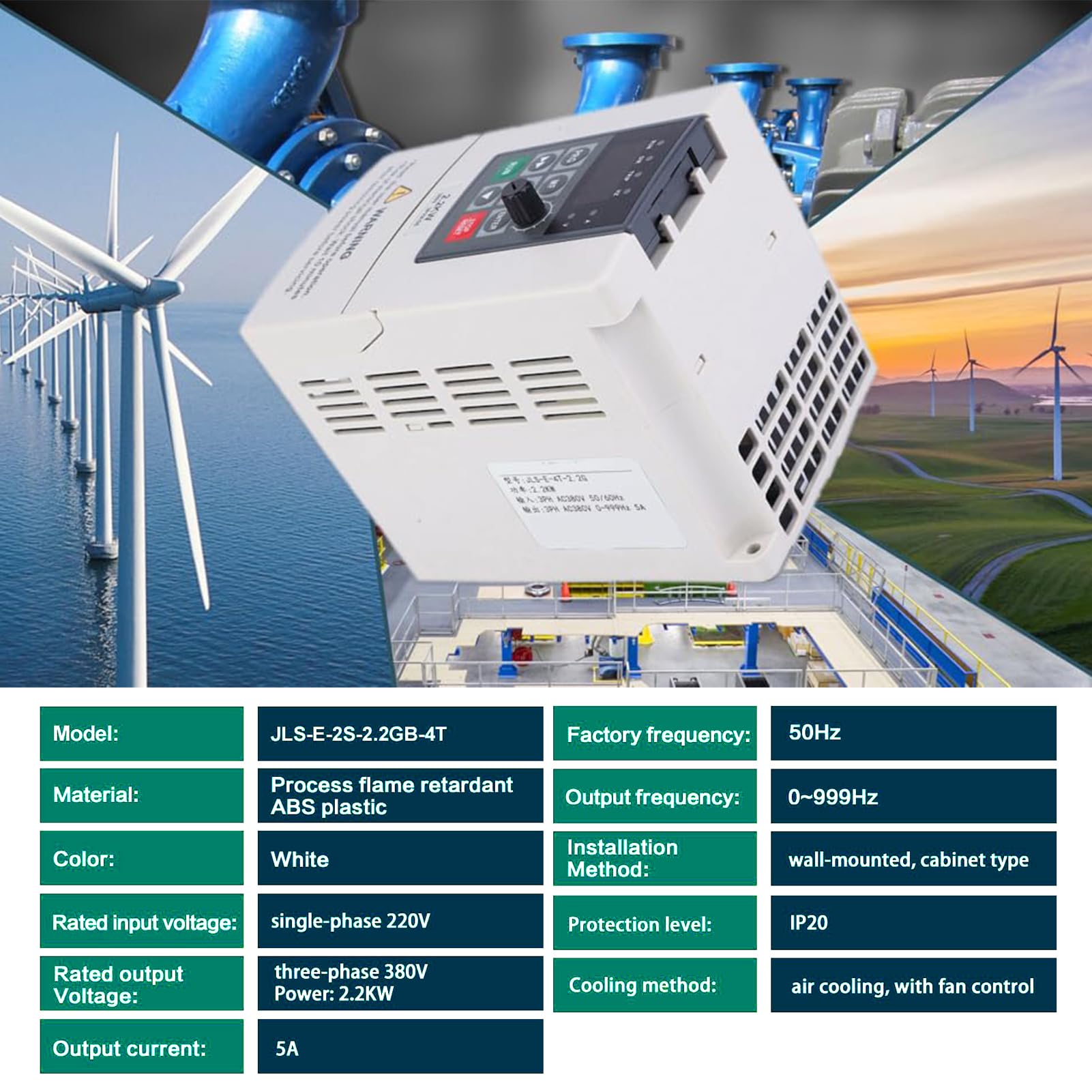 Entrata 220 Uscita 380,2.2kW Variatore di Velocita Motore Ingresso Monofase 220V Uscita Trifase 380V VFD Inverter Variatore di Frequenza Variabile per Controllo Della Velocità del Motore