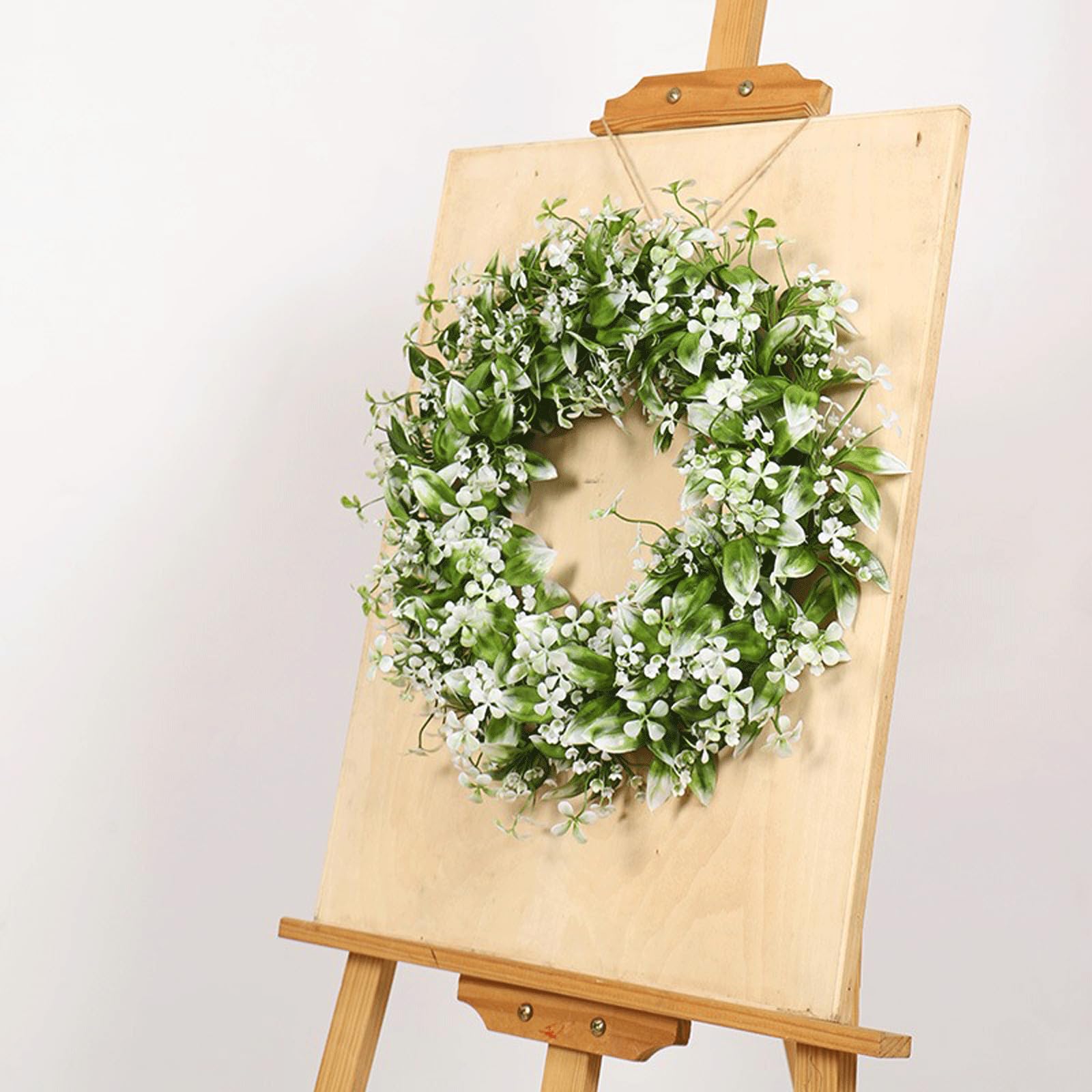 Ghirlanda di benvenuto per porta d'ingresso, per primavera ed estate, per porta d'ingresso, ghirlanda esterna per porta d'ingresso, 45 x 45 cm, cartello primaverile ed estivo, decorazione da