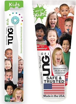 Tongue Scraper for Kids, Kids Tongue Cleaner Kit, Childrens Tongue Cleaner, Childs Tongue Scrubber, Fight Bad Breath, Made in USA (Set of 1)