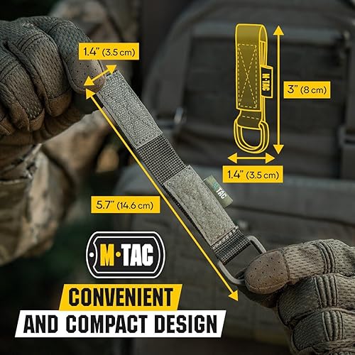 Miniatura 5 de M-Tac Llavero para cinturón con clip de anillo en D, llaveros tácticos para hombre, llavero militar Molle