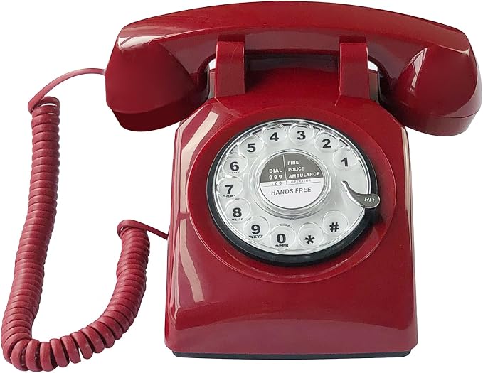 Teléfono Retro Con Cable Modelo MY-301 Color Rojo miniatura 3